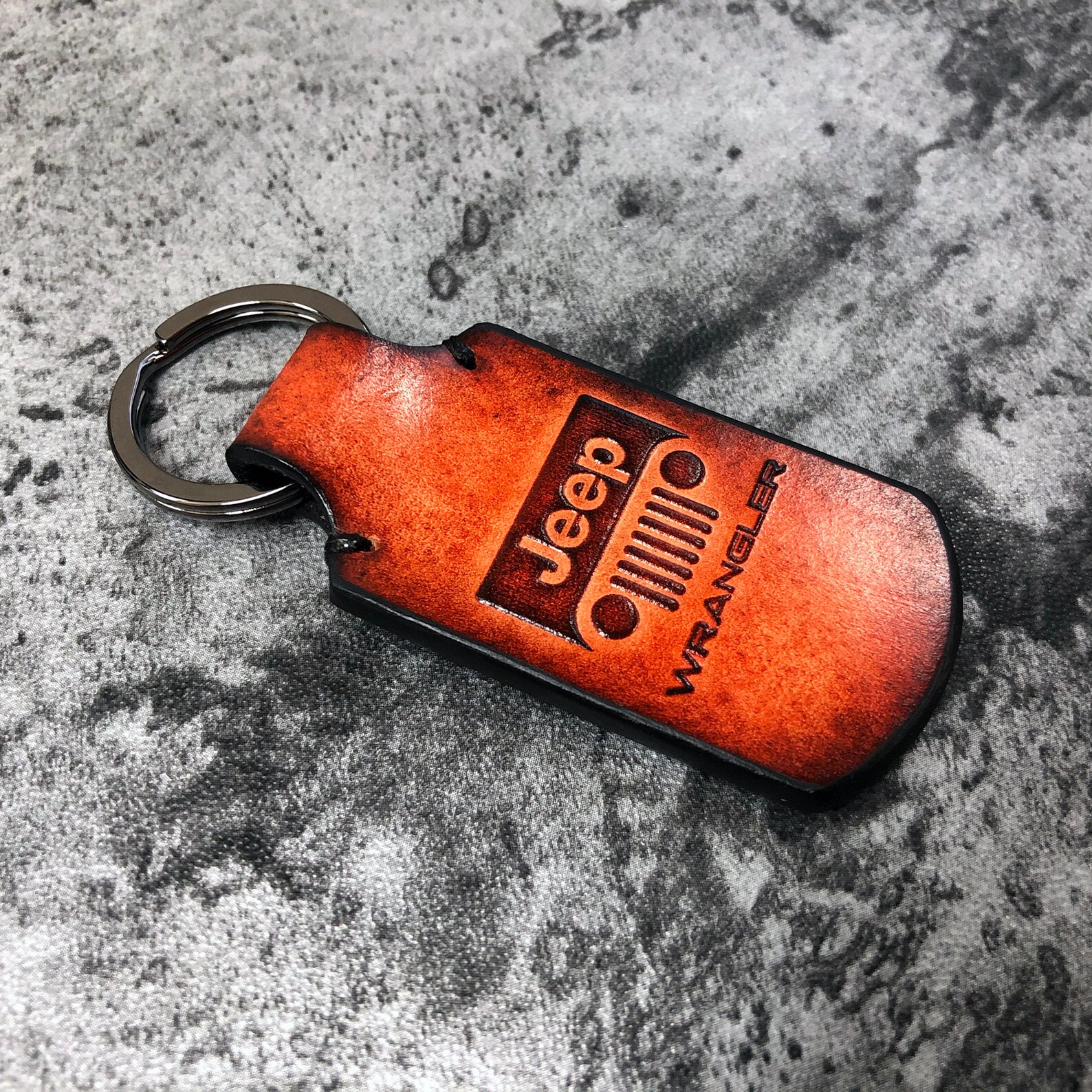 Jeep wrangler leather keychain wrangler keychain Orange. can Etsy