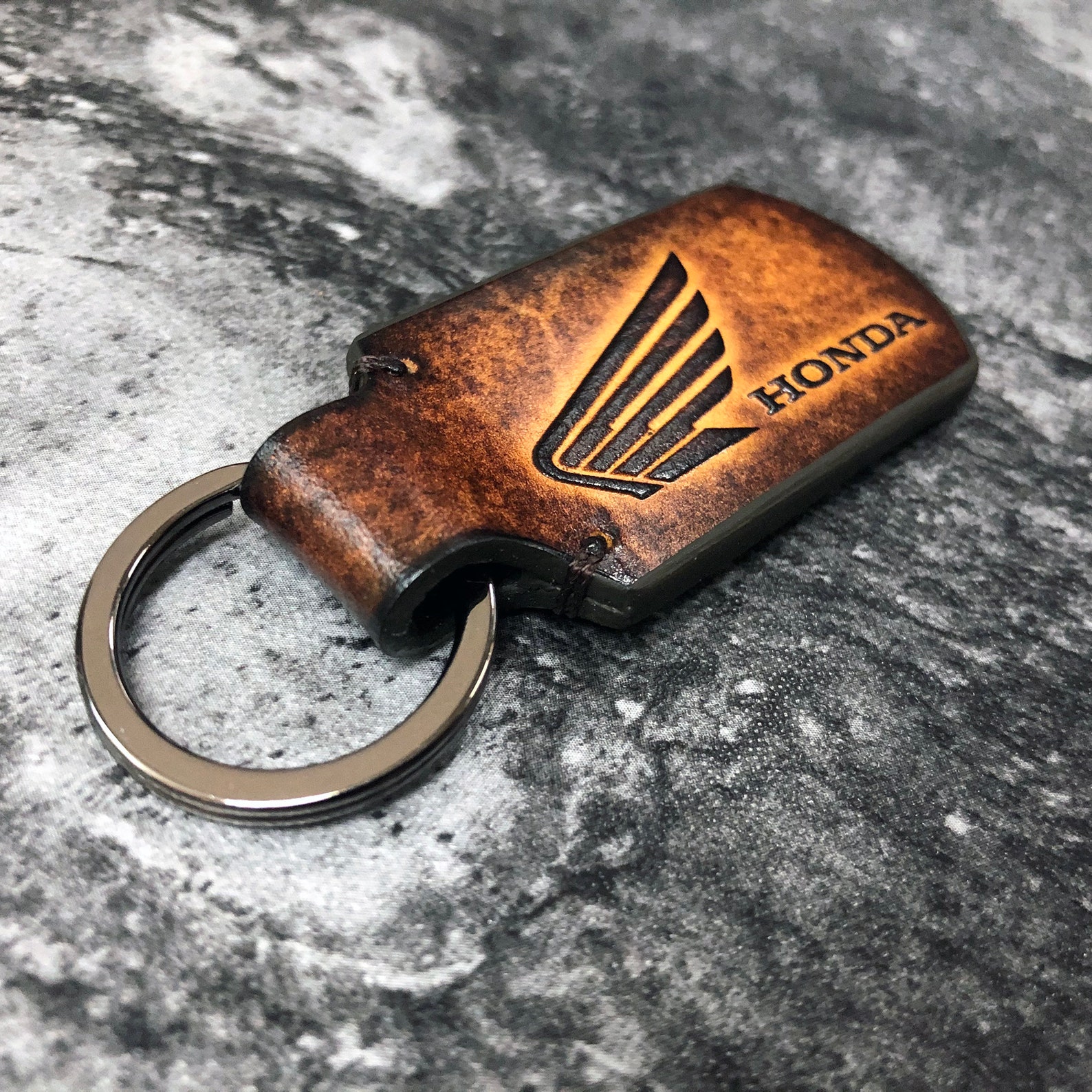 Honda keychain Honda leather keychain Honda motocycle Etsy
