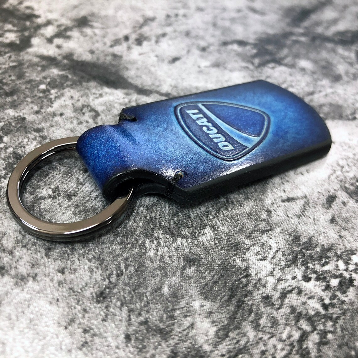 Ducati keychain Ducati leather keychain Blue color. can be Etsy