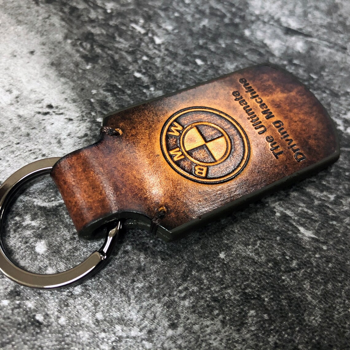 BMW car keychain BMW leather keychain BMW keyring Vertical Etsy