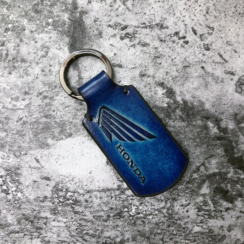 Honda keychain Honda leather keychain Honda motocycle Etsy