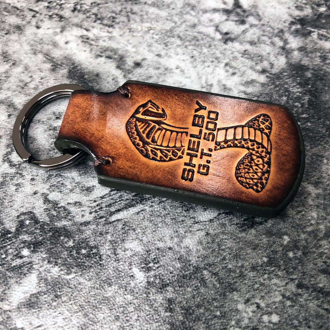 Shelby gt500 leather keychain. Ford mustang Cobra emblems Etsy