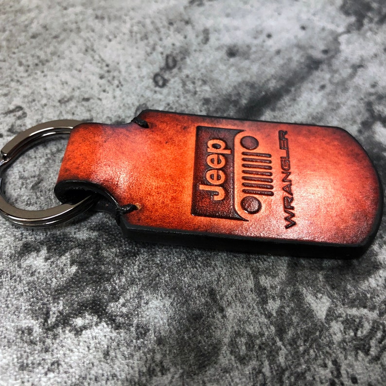Jeep wrangler leather keychain wrangler keychain Orange. can Etsy