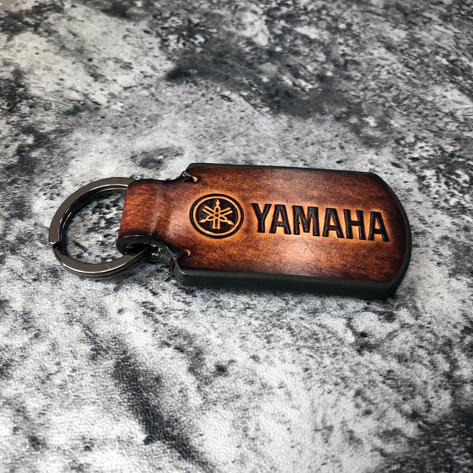Yamaha keychain Yamaha leather keychain Yamaha motocycle Etsy