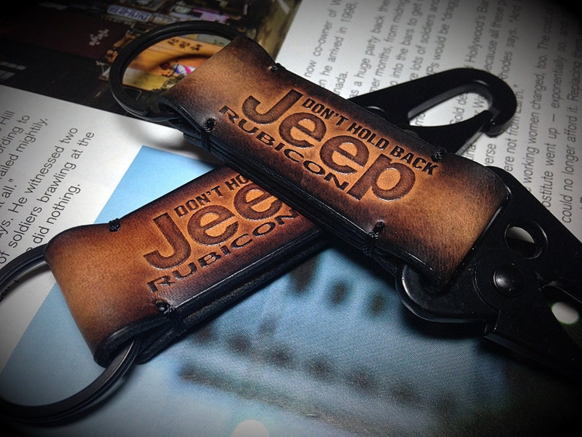 Jeep leather keychain. Personalized Custom leather car Etsy