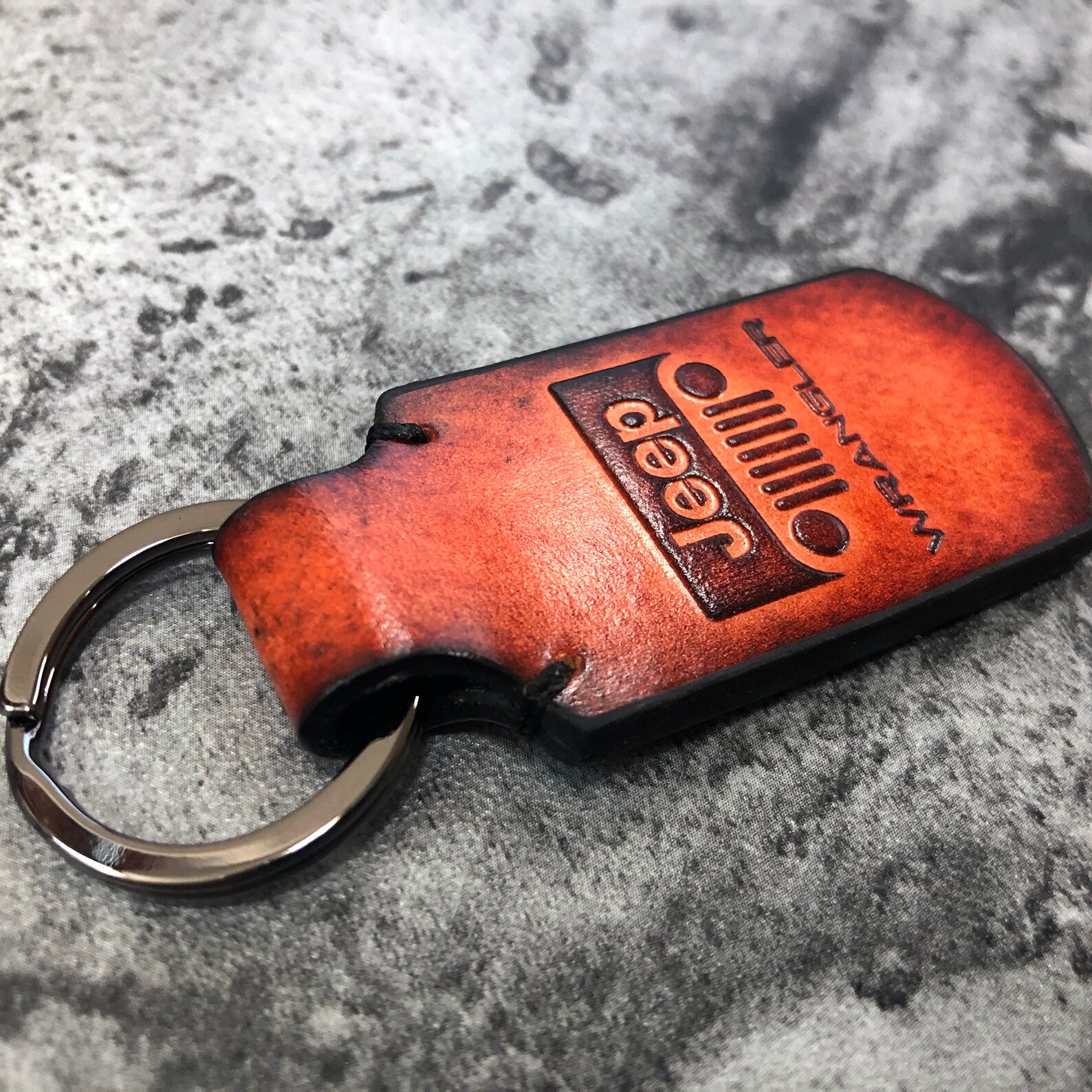 Jeep wrangler leather keychain wrangler keychain Orange. can Etsy