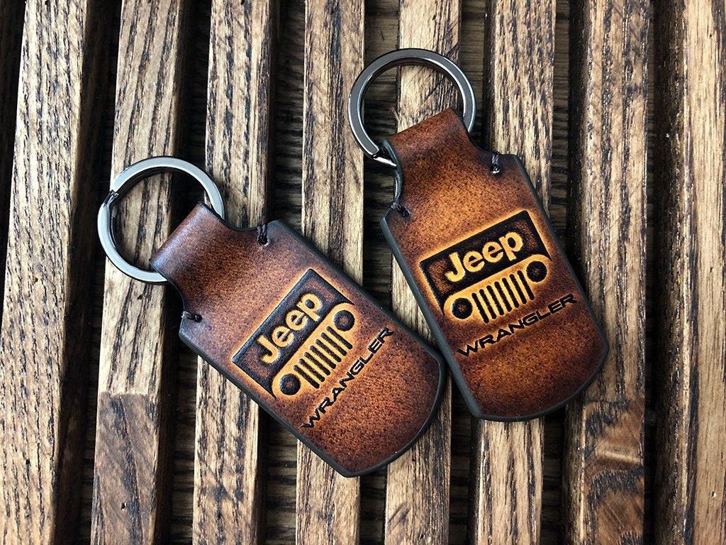 Jeep keychain jeep wrangler keychain jeep wrangler leather Etsy