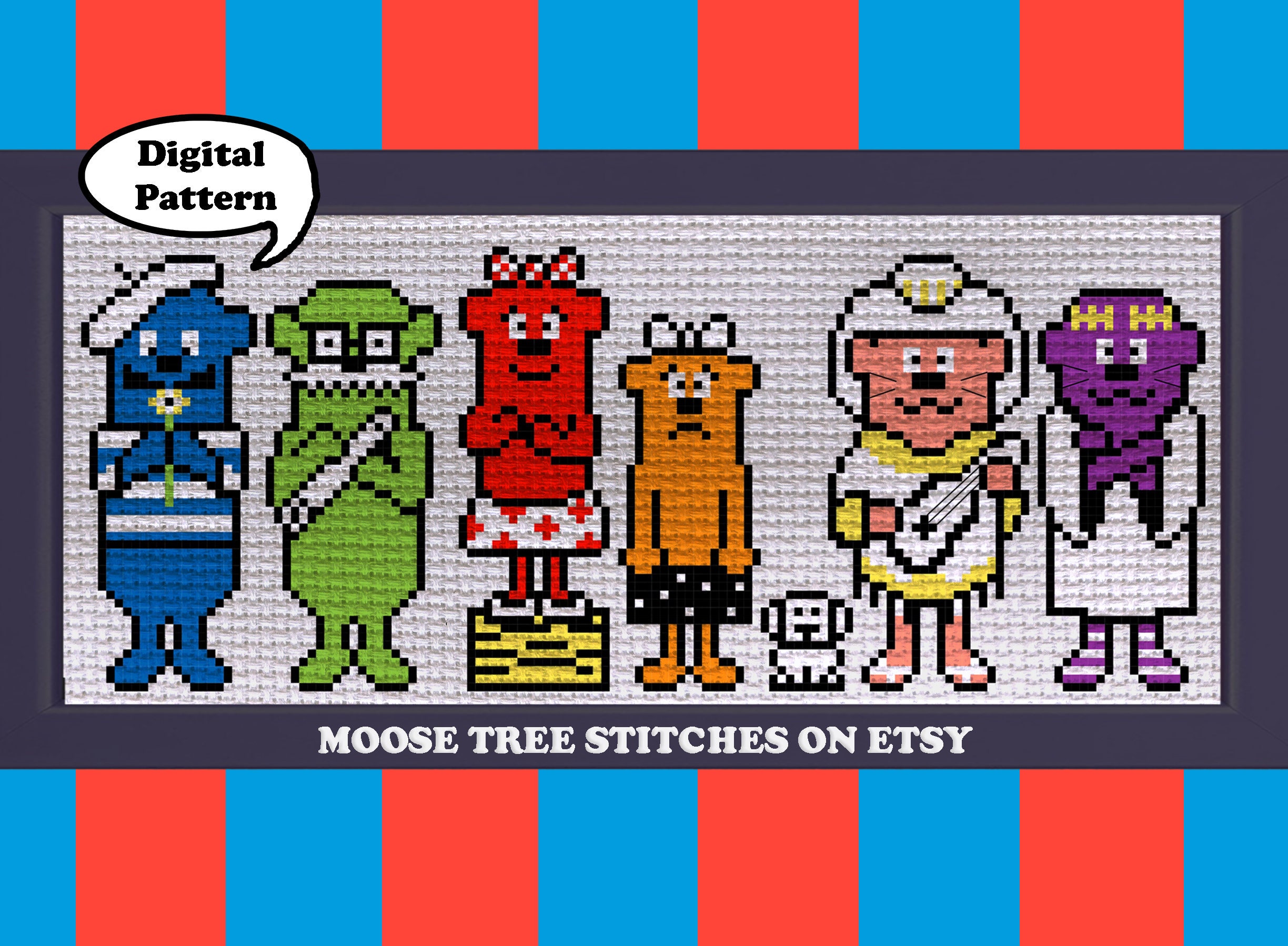 OTTER POPS original character from the box cross stitch | Etsy