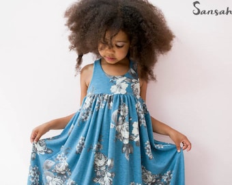 girls blue summer dress
