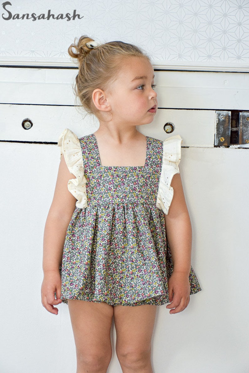 Amba Top & Dress pdf sewing pattern sewing patterns for toddlers girls summer dress girls spring dress open back dress vintage ruffle dress image 6