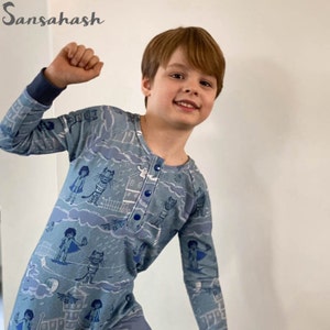 ENGLISH Kenja Pyjamas onesie jumpsuit| PDF Pattern| Raglan Nightgown| Christmas| Unisex pyjamas|Digital Pattern|family pyjama