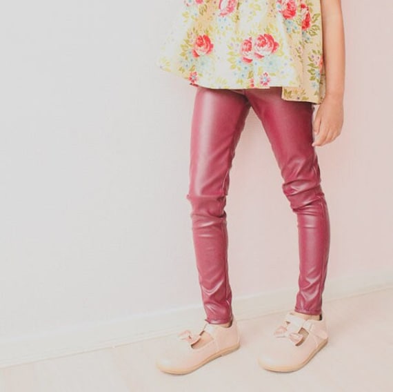 Girls leather leggings sale