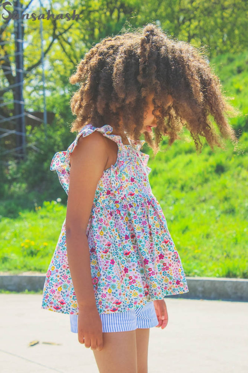 Amba Top & Dress pdf sewing pattern sewing patterns for toddlers girls summer dress girls spring dress open back dress vintage ruffle dress image 7