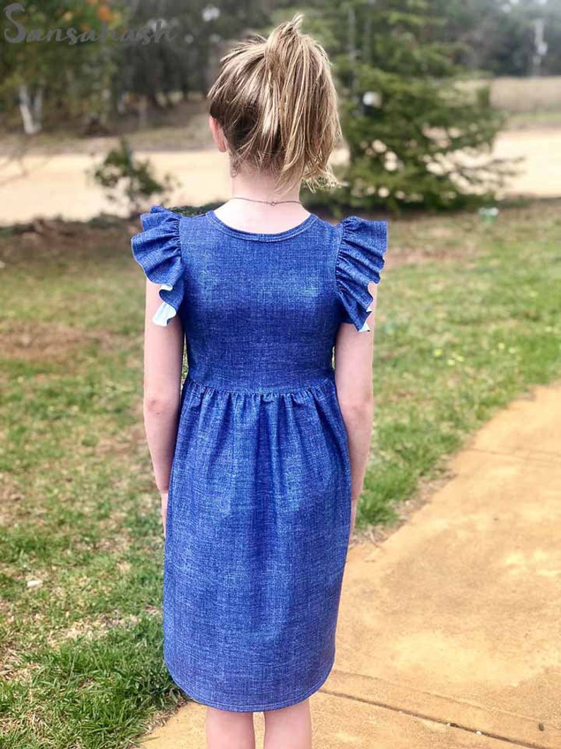 Nilah Top & Dress Flutter Dress Pdf Sewing Pattern Hilow Etsy
