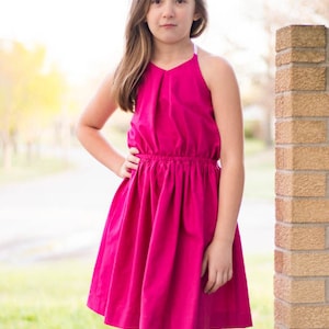 Kamaria, girls sunsuit, halter neck top, halter neck pdf, sunsuit pdf, halter neck dress, high waist dress, pdf ENGLISH PDFs for girls