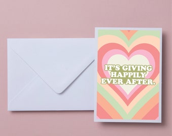 Valentine's Day Card Valentine for Husband Boyfriend Funny Its Giving Happily Ever After