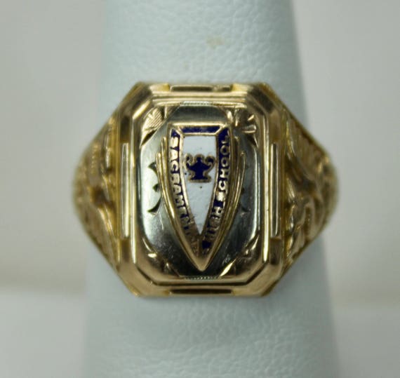 10k white gold class ring