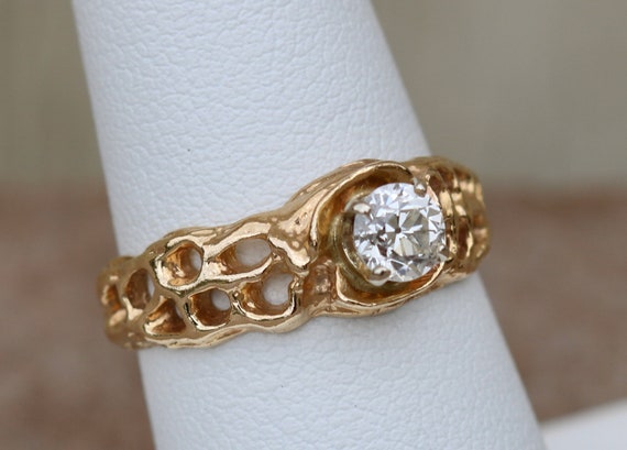 Vintage Ladies Ring 14K Yellow Gold 0.5 Carat Dia… - image 6