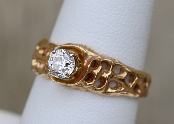 Vintage Ladies Ring 14K Yellow Gold 0.5 Carat Dia… - image 2