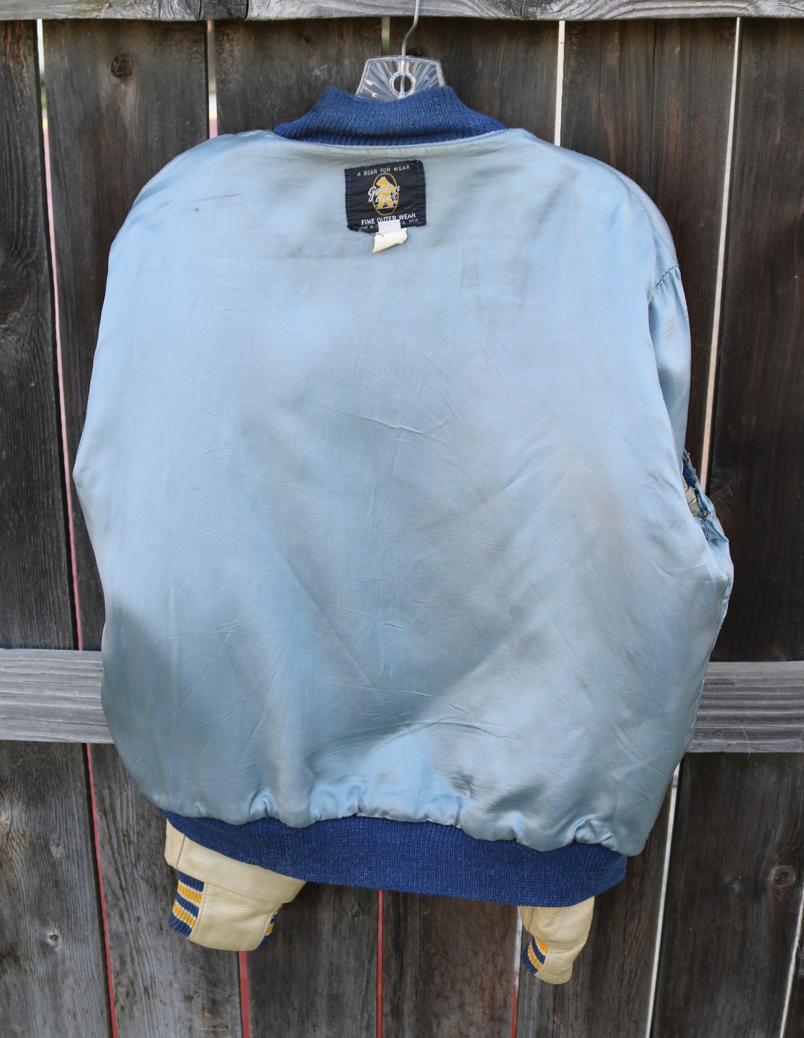 Vintage Mens Athletic Football Jacket Wool & Leather Fully Etsy