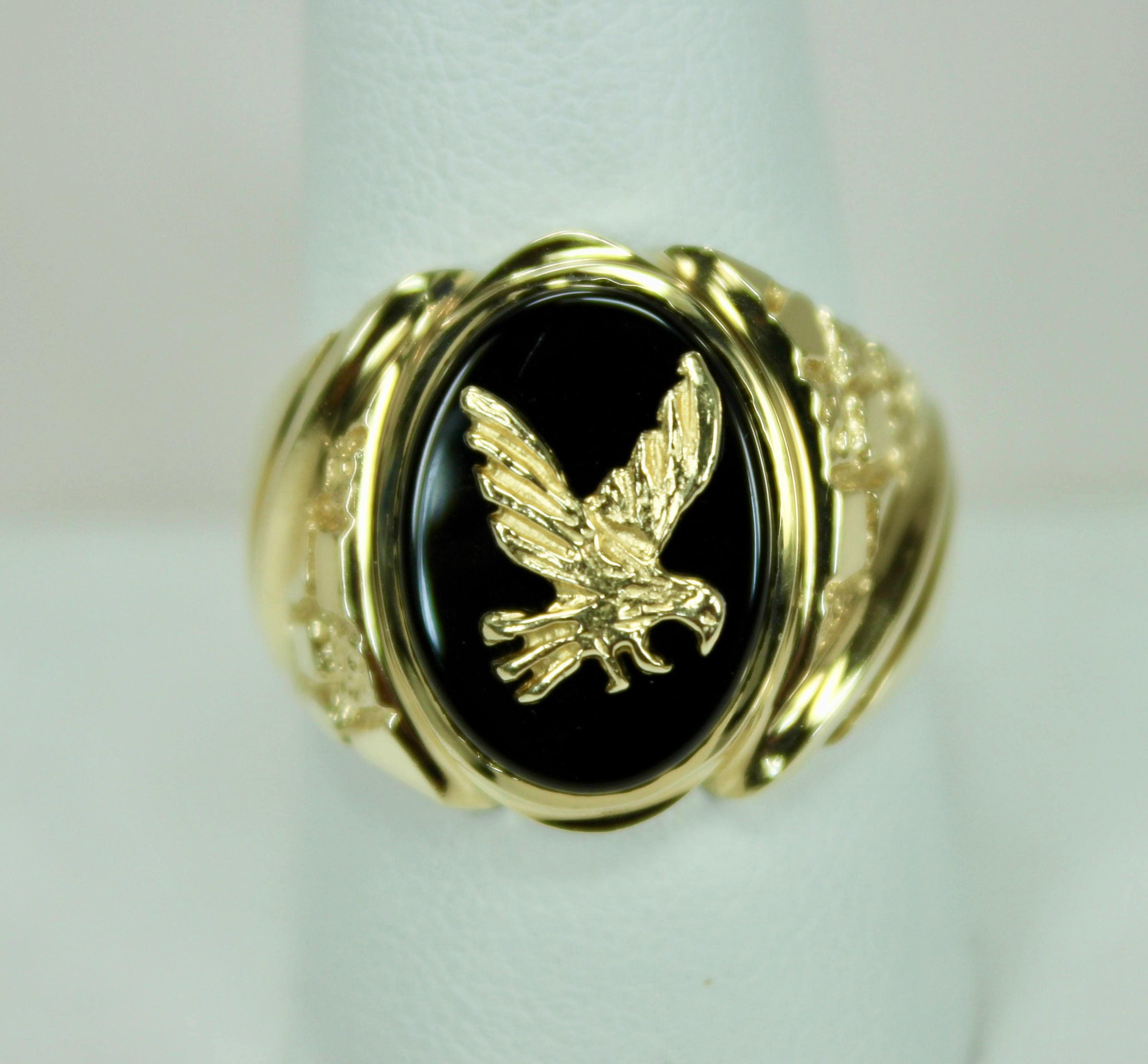 Black onyx clearance eagle ring