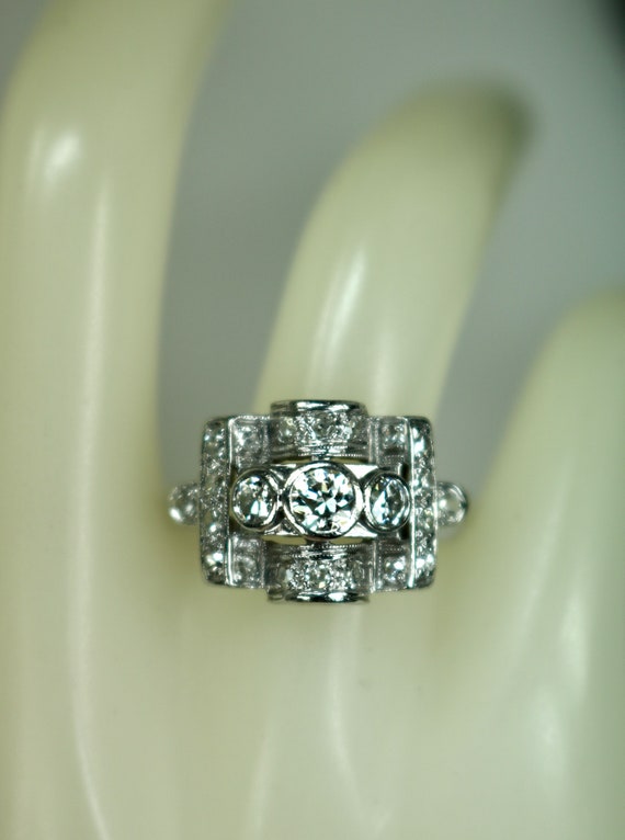 Antique Hand Fabricated Art Deco Era Ladies Ring … - image 9