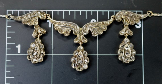 Antique Georgian Era Necklace & Earrings Set Silv… - image 7