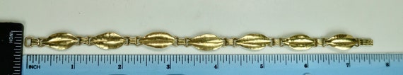 Vintage Ladies 14K Yellow Gold Leaf Link Bracelet… - image 7