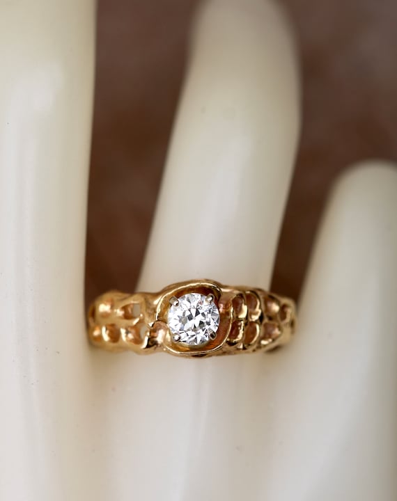Vintage Ladies Ring 14K Yellow Gold 0.5 Carat Dia… - image 9