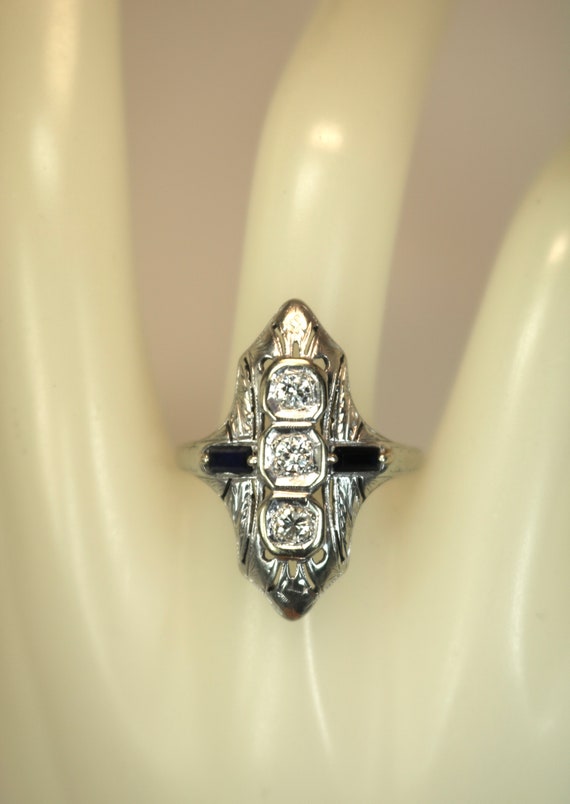 Antique Estate Art Deco Era Ladies 18K White Gold… - image 8