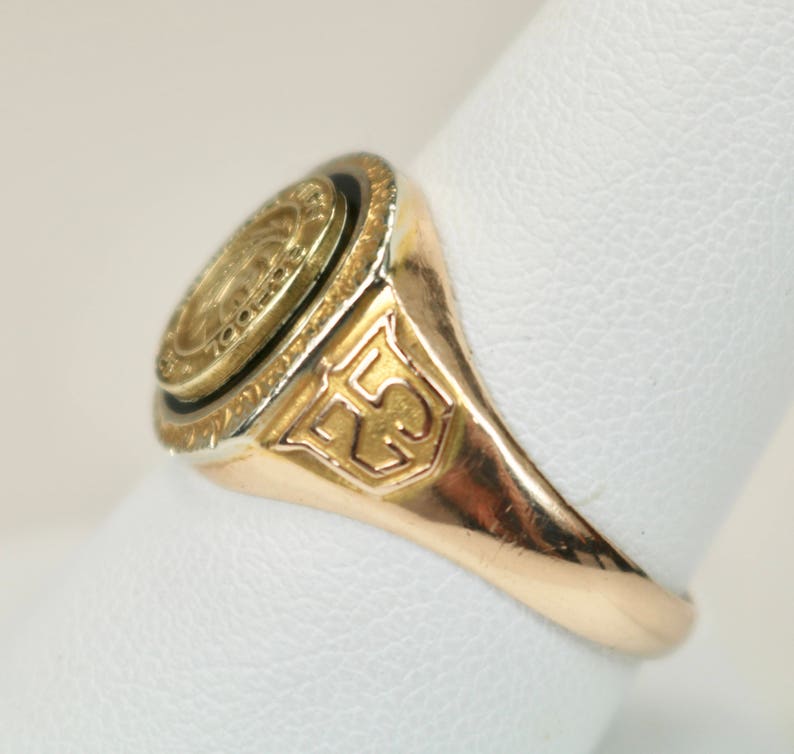 Antique Mens Class Ring 10K Yellow Gold 1925 Indiana High Etsy