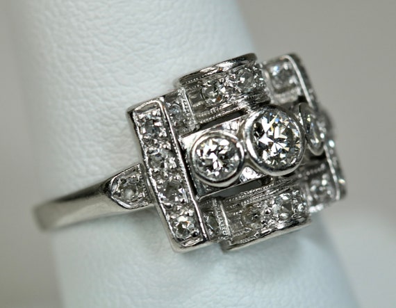 Antique Hand Fabricated Art Deco Era Ladies Ring … - image 6