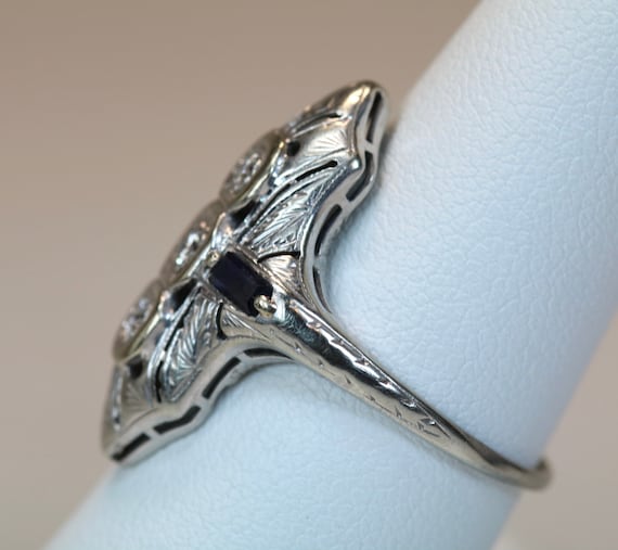 Antique Estate Art Deco Era Ladies 18K White Gold… - image 3