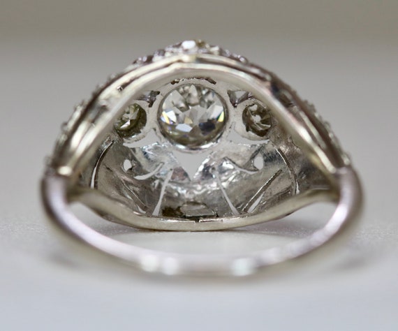 Antique Art Deco Era Ladies Ring Platinum 14K 0.6… - image 4