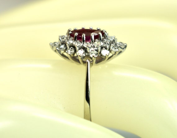Vintage Ladies Ring 14K White Gold Natural 0.57Ca… - image 7