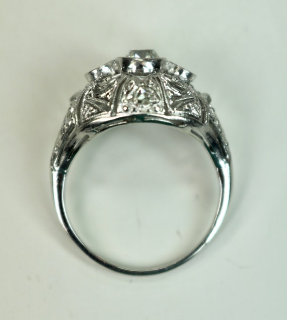 Antique Art Deco Era Ladies Ring Platinum 14K 0.6… - image 10