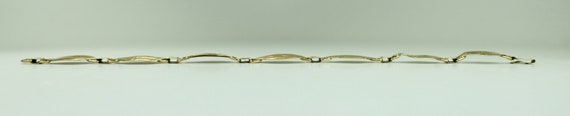 Vintage Ladies 14K Yellow Gold Leaf Link Bracelet… - image 10