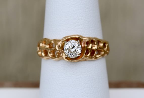 Vintage Ladies Ring 14K Yellow Gold 0.5 Carat Dia… - image 1