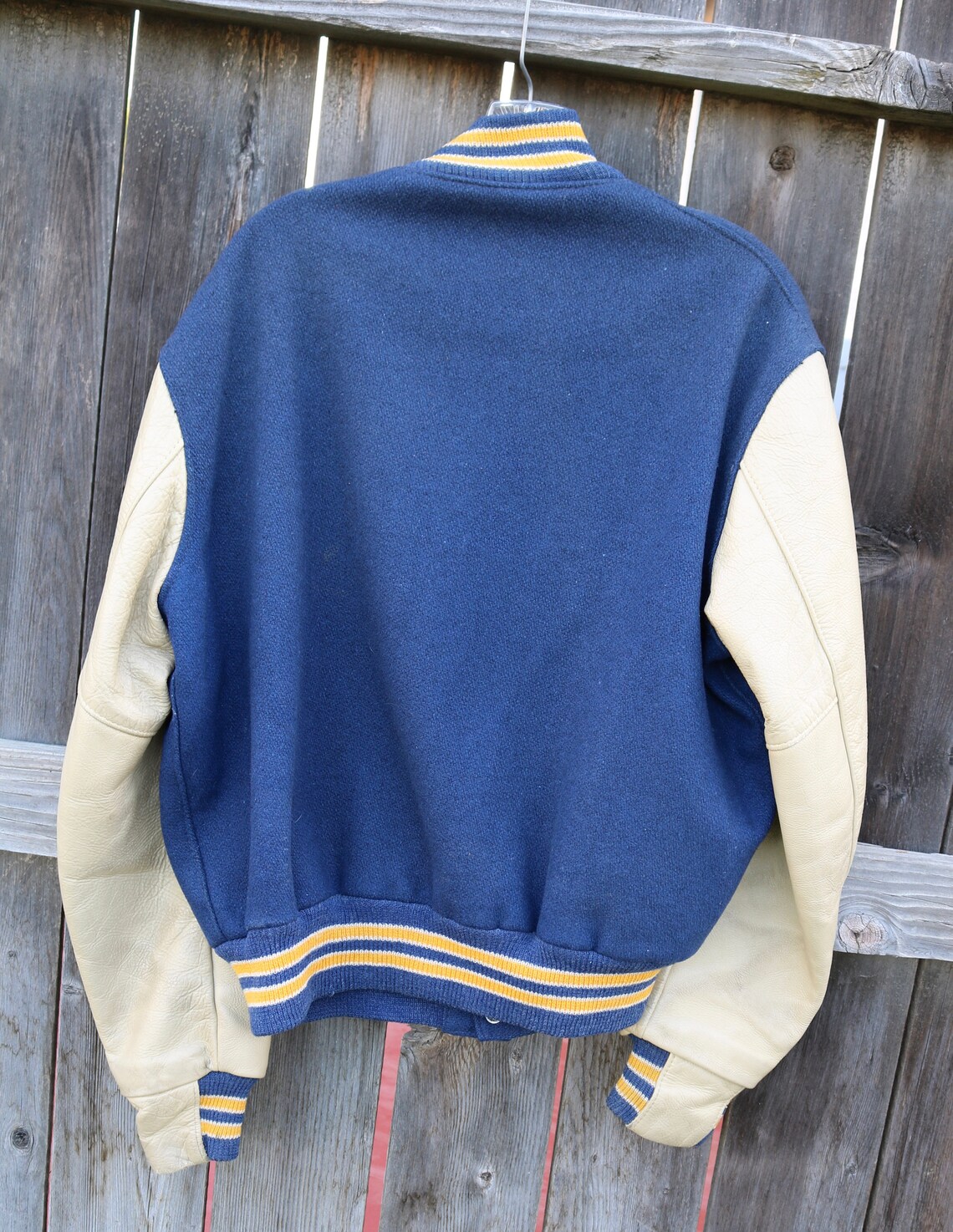 Vintage Mens Athletic Football Jacket Wool & Leather Fully Etsy
