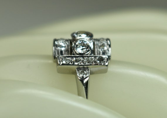 Antique Hand Fabricated Art Deco Era Ladies Ring … - image 8