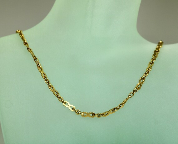 Vintage 14K Yellow Gold Necklace Fancy 