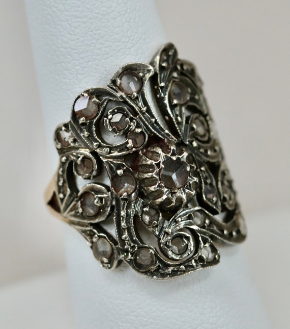 Old Lady Rings Antique Hand Fabricated Early Victorian Era Ladies Ri… - Gem