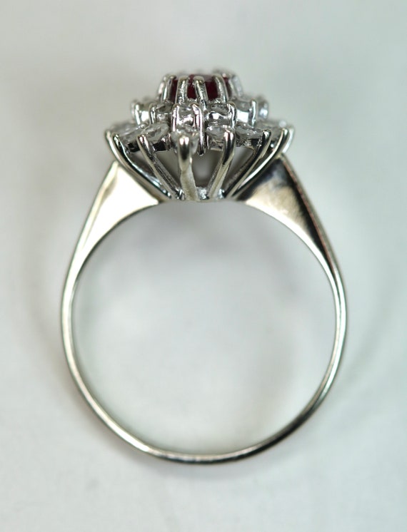 Vintage Ladies Ring 14K White Gold Natural 0.57Ca… - image 9