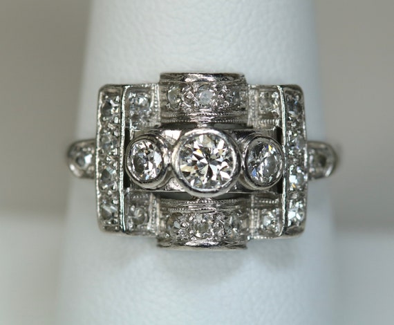 Antique Hand Fabricated Art Deco Era Ladies Ring … - image 1