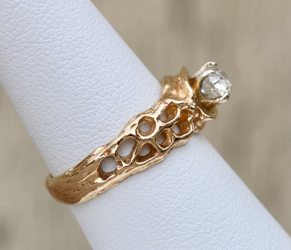Vintage Ladies Ring 14K Yellow Gold 0.5 Carat Dia… - image 5