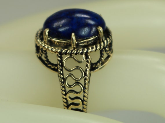 Vintage 14K Yellow Gold 4.9 Carats Lapis Lazuli R… - image 7