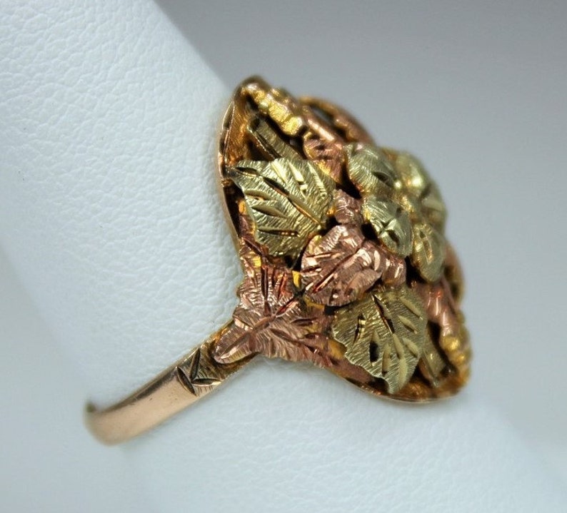 vintage black hills gold ladies rings