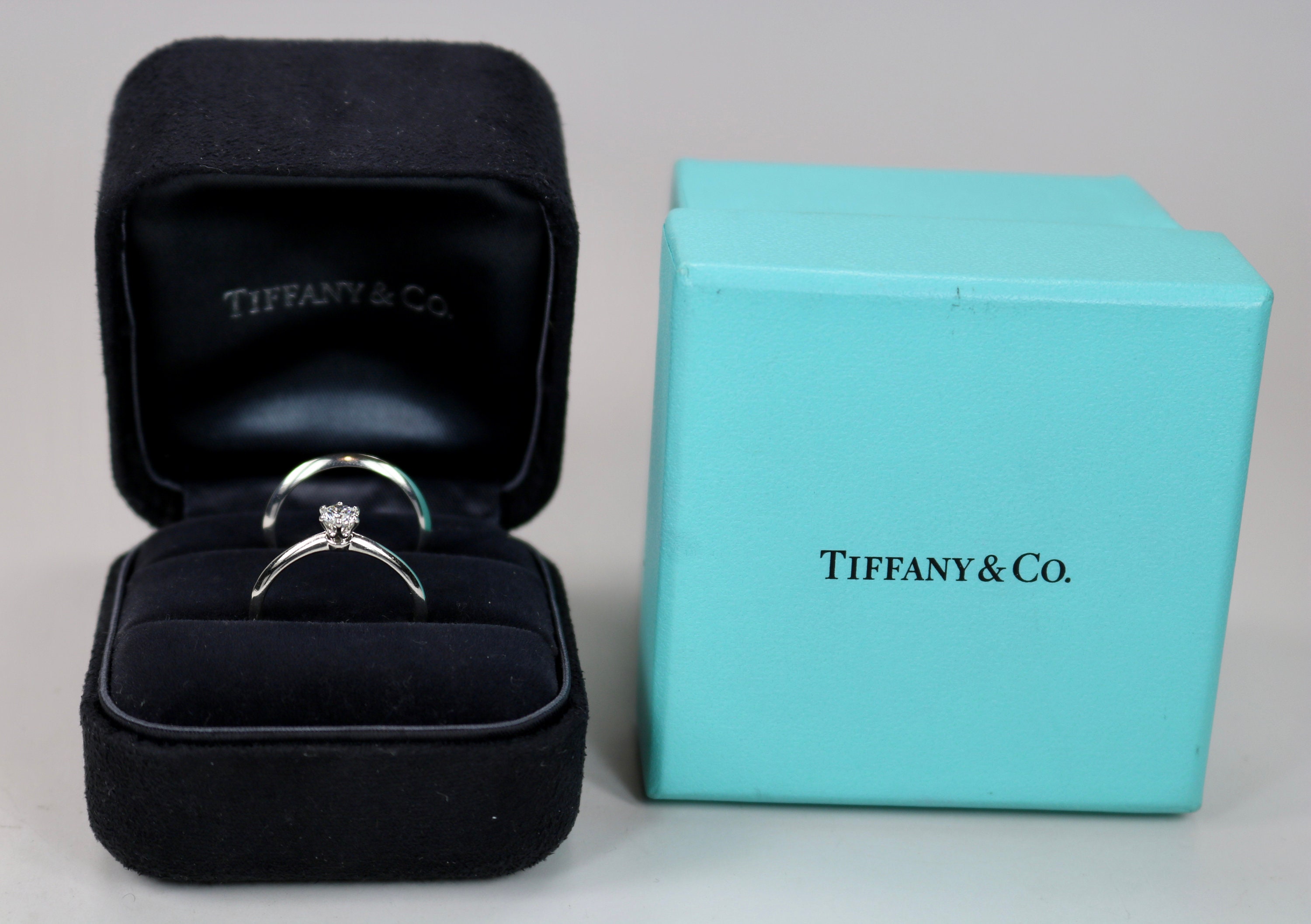 Tiffany & Co. Classic Diamond Solitaire Engagement Band-Ring Set