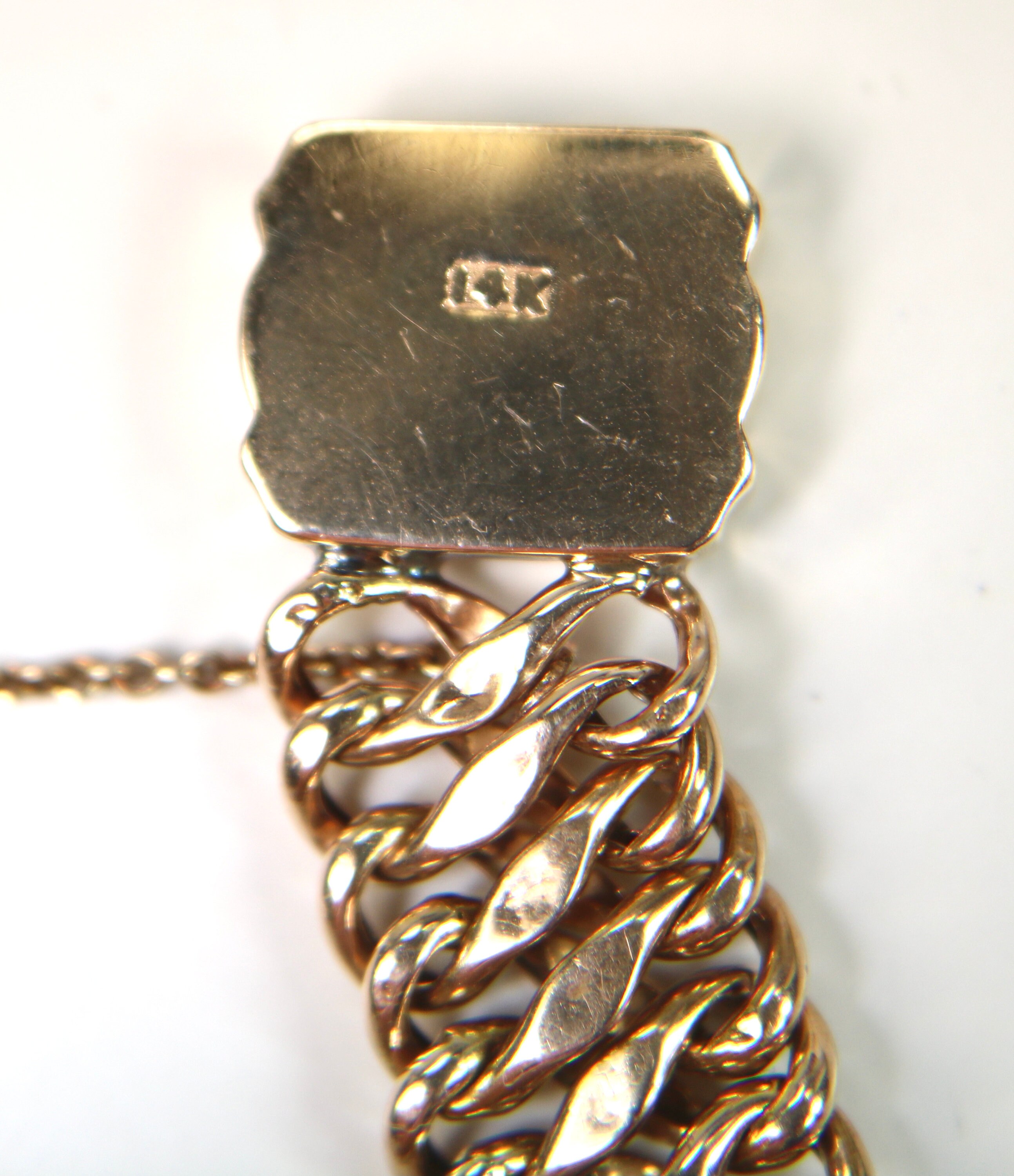 Vintage 14K Yellow Gold Link Charm Bracelet With 2 Big Charms 1 Locket  Charm 67/8 Closed Length C1950s 