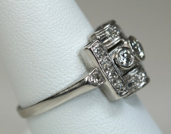Antique Hand Fabricated Art Deco Era Ladies Ring … - image 5